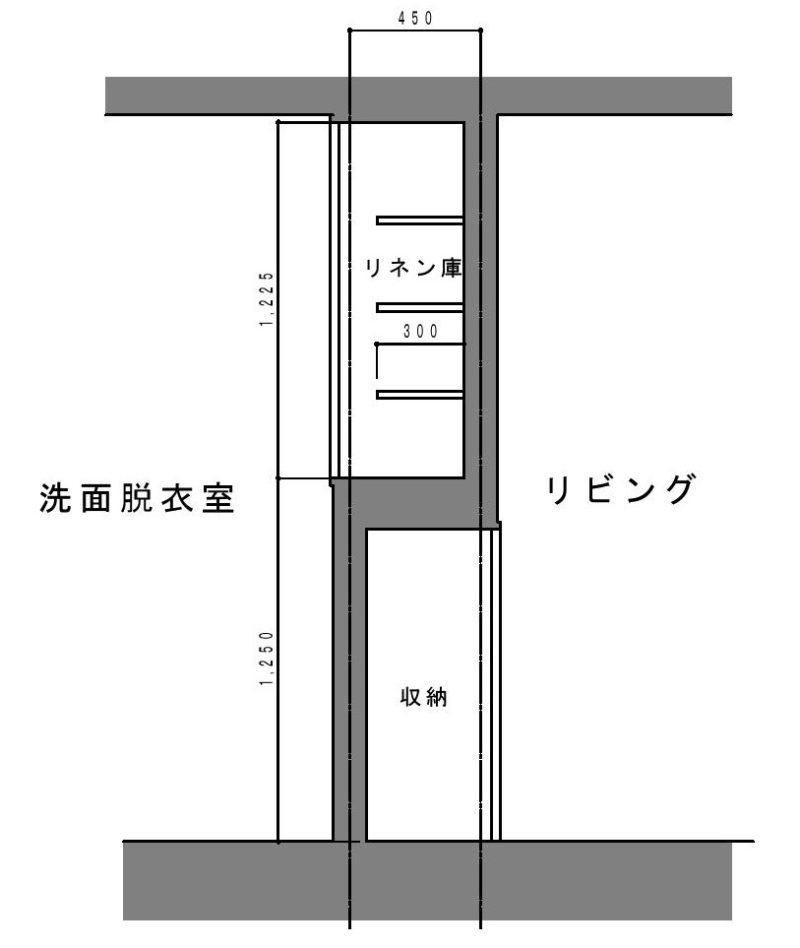 洗面所の収納を造作した実例を寸法付きで紹介 かえるけんちく相談所